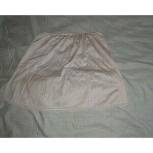 Vintage Wondermaid White Half Slip Lace Trim Mini Size Large Made in USA